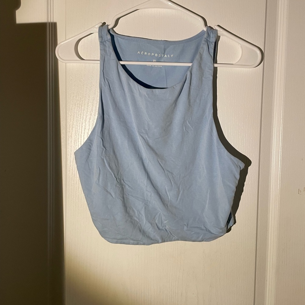 blue crop top